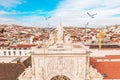 Beautiful aerial Lisbon view from above.