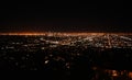 Beautiful aerial night view from Griffith Observatory, LA