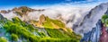 Beautiful aerial panorama of a mountain in Madeira Royalty Free Stock Photo