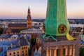 Beautiful aerial panorama of Riga center and Vansu bridge over D Royalty Free Stock Photo