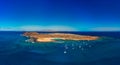 Beautiful aerial panoramic image of Isla de Lobos Island Fuerteventura Royalty Free Stock Photo