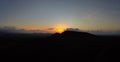 Beautiful sunset over volcan Calderon Hondo near Corralejo Fuerteventura