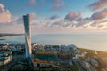 Beautiful aerial panoramic view of the Malmo city in Sweden.