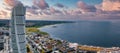 Beautiful aerial panoramic view of the Malmo city in Sweden.