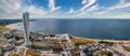 Beautiful aerial panoramic view of the Malmo city in Sweden.