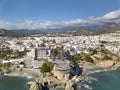 Beautiful aerial panoramic view of Nerja city from Costa del Sol Royalty Free Stock Photo