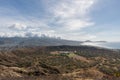 Beautiful aerial panoramic view from the top of the Diamond Head mountain on Oahu Royalty Free Stock Photo