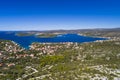 Beautiful aerial photo of Razanj in Dalmatia, Croatia Royalty Free Stock Photo