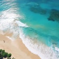 Beach shot drone turquoise water aerial shot wave