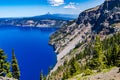 Beautiful aerial shot of Crater Lake National Park in Oregon, USA Royalty Free Stock Photo