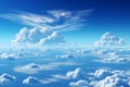 Beautiful Aerial Shot of Expansive Blue Sky with Fluffy White Clouds on a Sunny Day