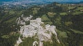 Beautiful aerial shot of the Srebrenik fortress in Bosnia