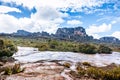 Beautiful aerial view of the Auyantepuy. Canaima Natinal Park