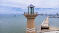 Beautiful aerial view of Balihai lighthouse port area