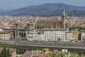 Aerial view of the Basilica of Santa Croce in the historic center of Florence, Italy, from Piazzale Michelangelo, on a sunny day Royalty Free Stock Photo