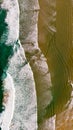 Beautiful aerial view of a beach with waves