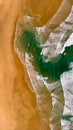 Beautiful aerial view of a beach with waves