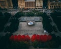 Beautiful Aerial View of The Bean in Millennium Park