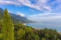 Beautiful aerial view on Black Sea coastline Royalty Free Stock Photo