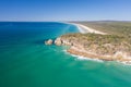 Beautiful aerial view of blue pristine water