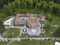 Beautiful Aerial View Of Cantacuzino Castle , Busteni, Romania