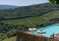 Beautiful aerial view of the Chianti vineyards between the provinces of Siena and Florence, Tuscany, Italy Royalty Free Stock Photo