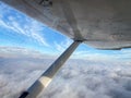 Beautiful aerial view of countryside during sunset from a Plane window Royalty Free Stock Photo