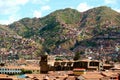 Beautiful aerial view of Cusco as seen from the hill above the city, Cusco, Peru Royalty Free Stock Photo