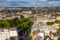 Beautiful aerial view of Dijon townscape in summer sky