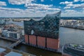 Aerial View on Elbphilharmonie in Hamburg. Summer city landscape. Royalty Free Stock Photo