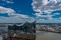 Aerial View on Elbphilharmonie in Hamburg. Summer city landscape. Royalty Free Stock Photo