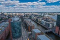 Aerial View on Elbphilharmonie in Hamburg. Summer city landscape. Royalty Free Stock Photo