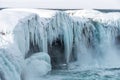 Beautiful aerial view of Godafoss waterfall in Iceland Royalty Free Stock Photo