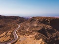 Beautiful aerial view of the Gran Canaria mountains in the island with Teide volcano view