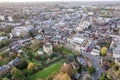 beautiful aerial view of the Guildford Castle and town center of Guildford, Surrey, United Kingdom Royalty Free Stock Photo