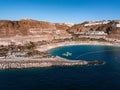 Beautiful aerial view of the island of Gran Canaria. Magical cliffs by the Atlantic ocean