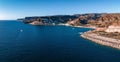 Beautiful aerial view of the island of Gran Canaria. Magical cliffs by the Atlantic ocean