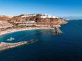 Beautiful aerial view of the island of Gran Canaria. Magical cliffs by the Atlantic ocean