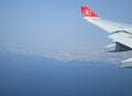 Aerial view of Istanbul from Turkish Airplane