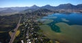 Beautiful aerial view of Kailua, Oahu, Hawaii and Kaneohe Bay Oahu, Hawaii Royalty Free Stock Photo