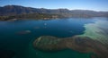 Beautiful aerial view of Kaneohe Bay Sandbar Oahu, Hawaii Royalty Free Stock Photo