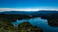 Beautiful, Aerial View of The Lake Arrowhead Dam And Papoose Lake Royalty Free Stock Photo