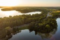 Beautiful aerial view of lake Galve, favourite lake among water-based tourists, divers and holiday makers, Trakai, Lithuania Royalty Free Stock Photo