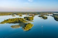 Beautiful aerial view of lake Galve, favourite lake among water-based tourists, divers and holiday makers, Trakai, Lithuania Royalty Free Stock Photo