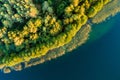 Beautiful aerial view of lake Galve, favourite lake among water-based tourists, divers and holiday makers, Trakai, Lithuania Royalty Free Stock Photo