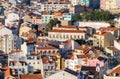 Beautiful aerial view of Lisbon red roofs from Saint Jorge Castle Royalty Free Stock Photo