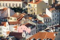 Beautiful aerial view of Lisbon red roofs from Saint Jorge Castle Royalty Free Stock Photo