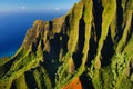 Beautiful aerial view of Na Pali coast