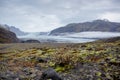 Beautiful aerial view of the nature in Skaftafell Glacier national park on a gorgeous autumn day in Iceland Royalty Free Stock Photo