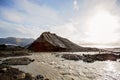 Beautiful aerial view of the nature in Skaftafell Glacier national park on a gorgeous autumn day in Iceland Royalty Free Stock Photo